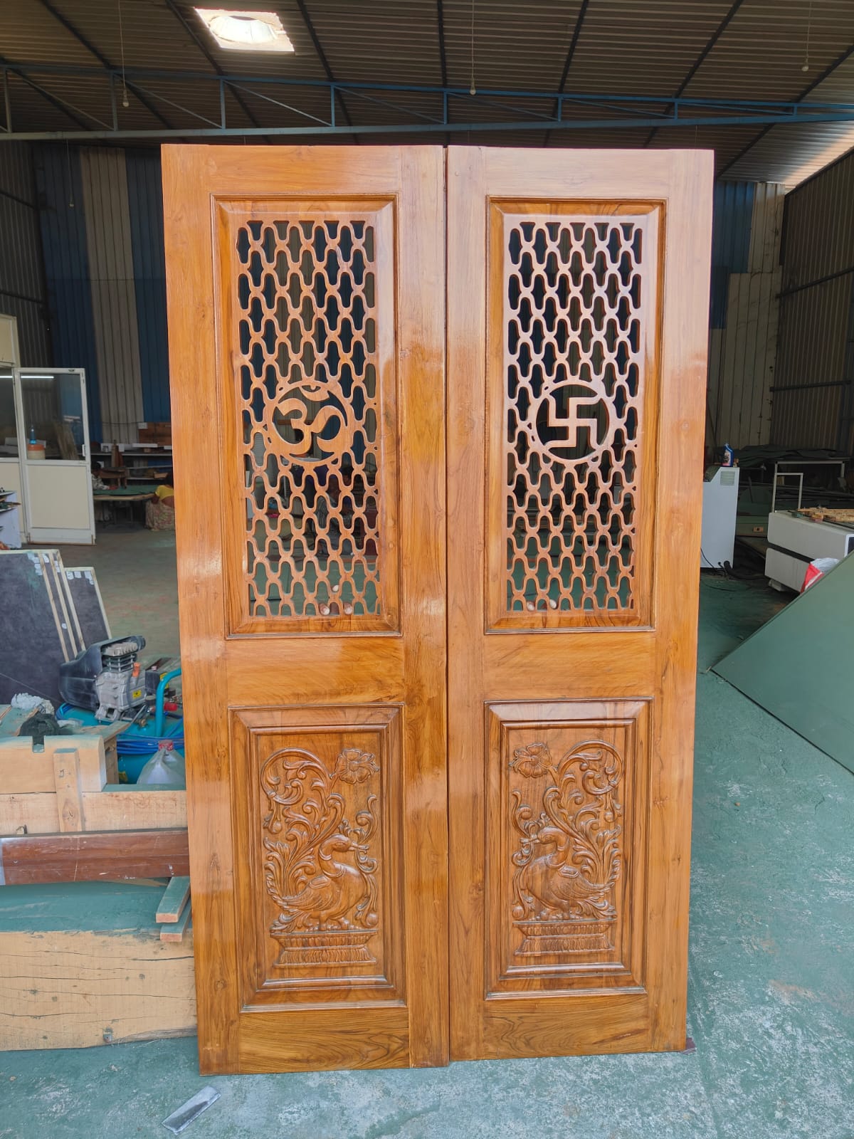 Teak Wood Mandir Door - TK001