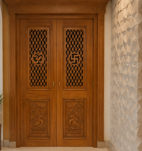 Teak Wood Mandir Door - TK001